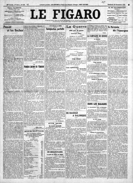 LA PRIMA PAGINA DE LE FIGARO