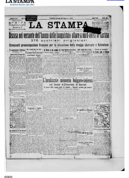 LA PRIMA PAGINA DE LA STAMPA