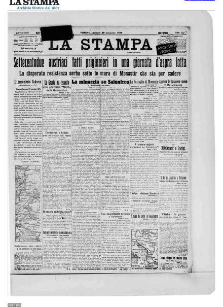 LA PRIMA PAGINA DE LA STAMPA
