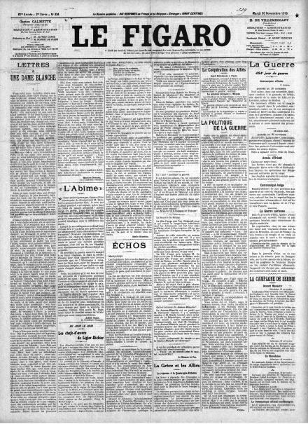 LA PRIMA PAGINA DE LE FIGARO