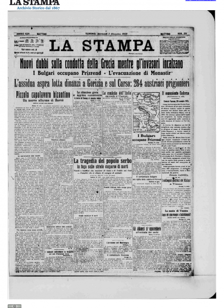 LA PRIMA PAGINA DE LA STAMPA