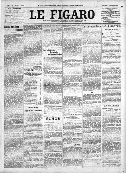 LA PRIMA PAGINA DE LE FIGARO