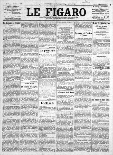 LA PRIMA PAGINA DE LE FIGARO