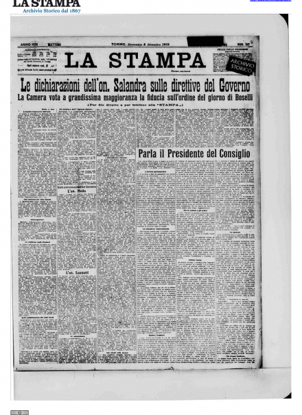 LA PRIMA PAGINA DE LA STAMPA