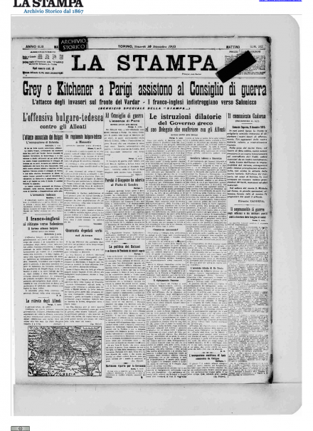 LA PRIMA PAGINA DE LA STAMPA