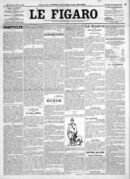 LA PRIMA PAGINA DE LE FIGARO