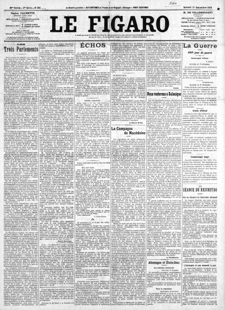 LA PRIMA PAGINA DE LE FIGARO