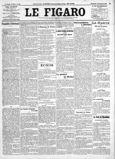 LA PRIMA PAGINA DE LE FIGARO