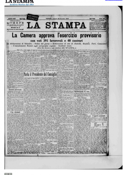 LA PRIMA PAGINA DE LA STAMPA