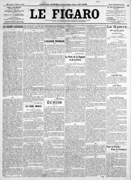 LA PRIMA PAGINA DE LE FIGARO