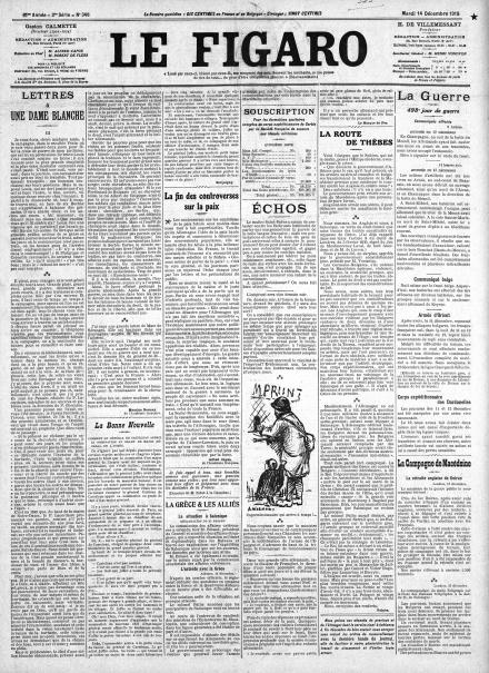 LA PRIMA PAGINA DE LE FIGARO