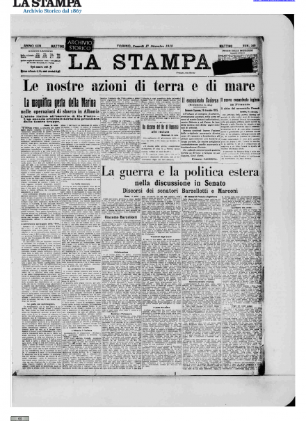 LA PRIMA PAGINA DE LA STAMPA