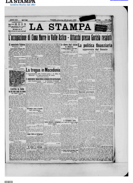 LA PRIMA PAGINA DE LA STAMPA