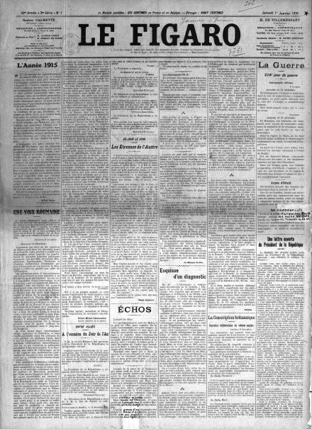 LA PRIMA PAGINA DI LE FIGARO