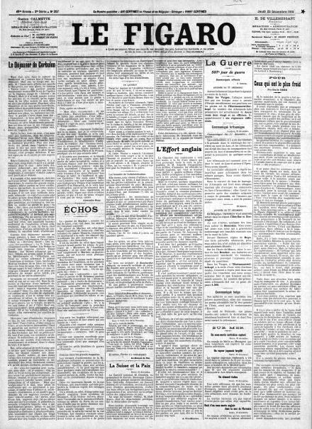 LA PRIMA PAGINA DE LE FIGARO