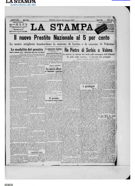 LA PRIMA PAGINA DE LA STAMPA