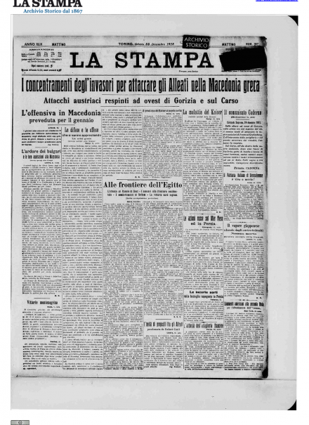 LA PRIMA PAGINA DE LA STAMPA