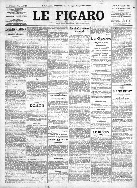 LA PRIMA PAGINA DE LE FIGARO