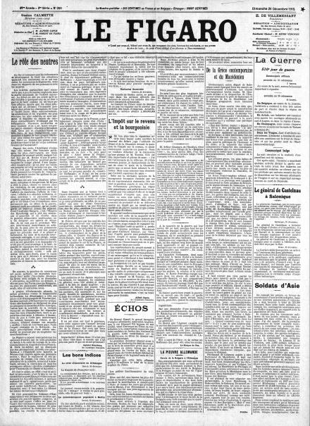 LA PRIMA PAGINA DE LE FIGARO