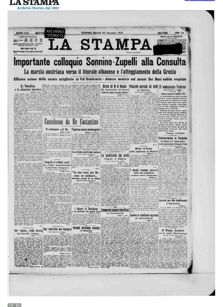 LA PRIMA PAGINA DE LA STAMPA
