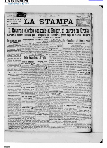 LA PRIMA PAGINA DE LA STAMPA