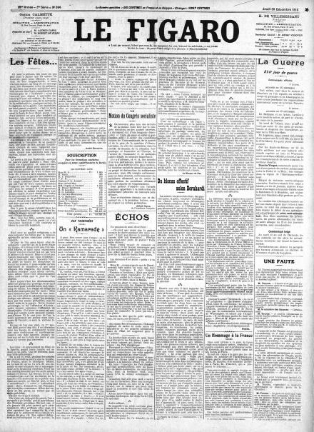 LA PRIMA PAGINA DE LE FIGARO