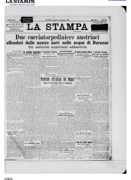 LA PRIMA PAGINA DE LA STAMPA