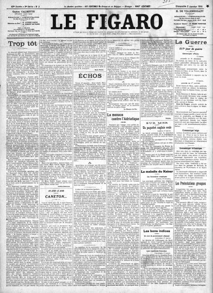 LA PRIMA PAGINA DI LE FIGARO