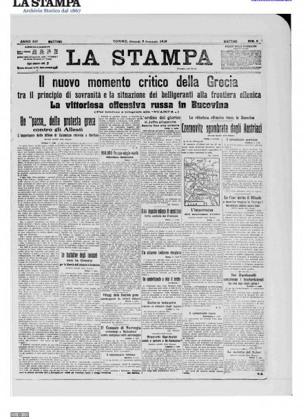 LA PRIMA PAGINA DE LA STAMPA