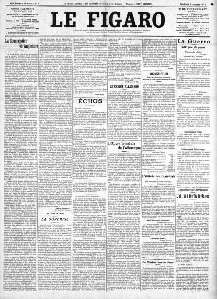 LA PRIMA PAGINA DE LE FIGARO