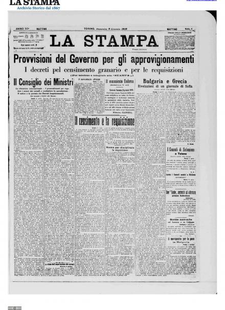 LA PRIMA PAGINA DE LA STAMPA