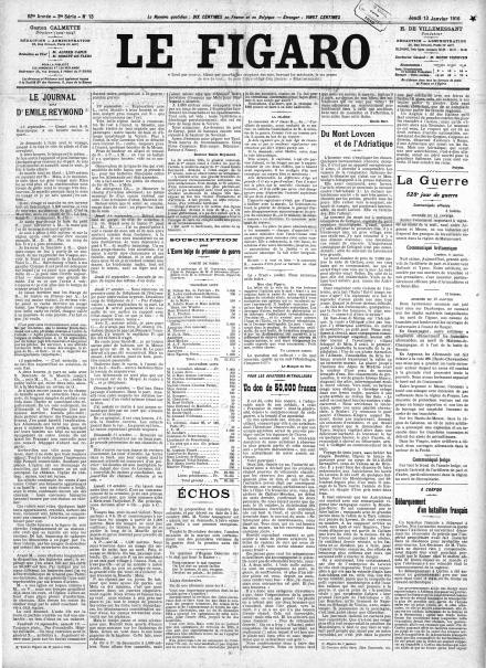 LA PRIMA PAGINA DI LE FIGARO