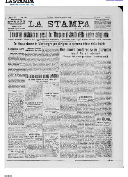 LA PRIMA PAGINA DE LA STAMPA
