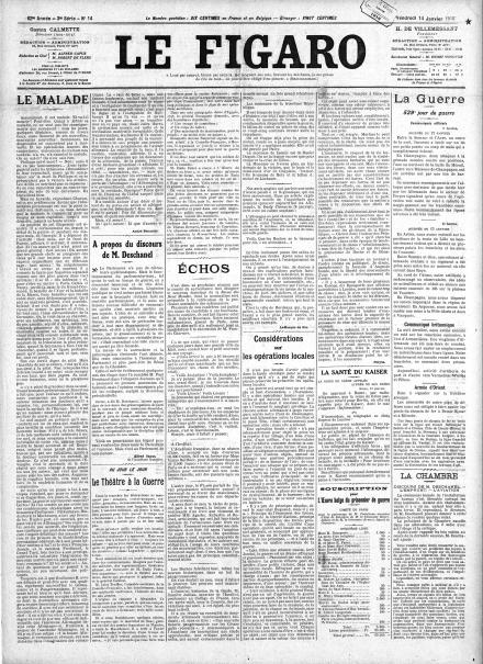 LA PRIMA PAGINA DI LE FIGARO