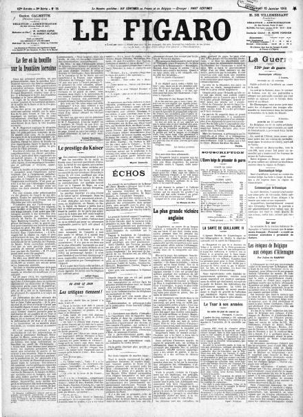 LA PRIMA PAGINA DI LE FIGARO