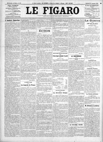 LA PRIMA PAGINA DE LE FIGARO