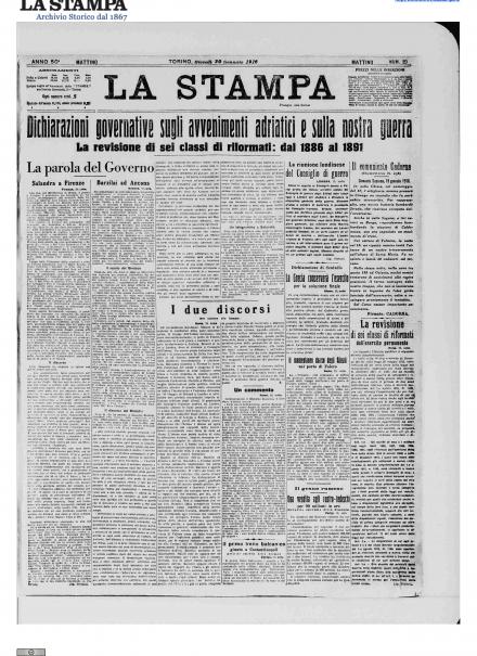 LA PRIMA PAGINA DE LA STAMPA