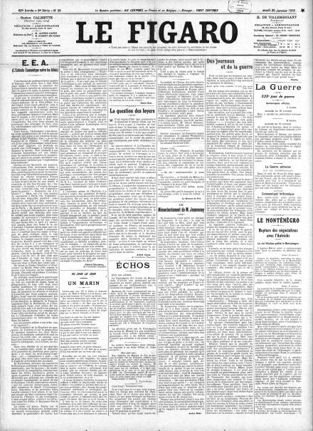 LA PRIMA PAGINA DE LE FIGARO