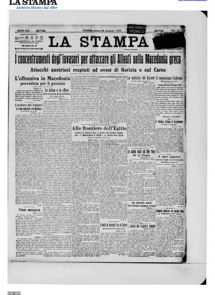 LA PRIMA PAGINA DE LA STAMPA