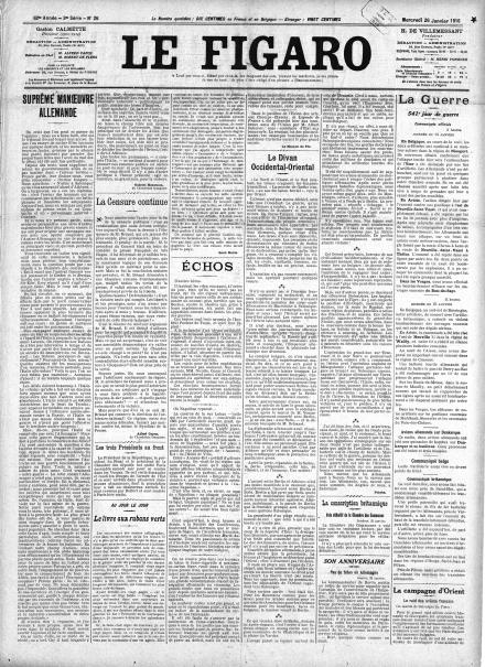 LA PRIMA PAGINA DE LE FIGARO