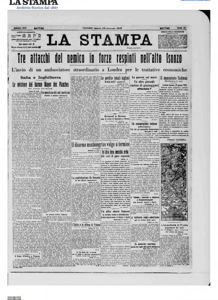 LA PRIMA PAGINA DE LA STAMPA