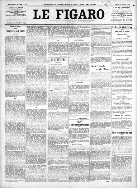 LA PRIMA PAGINA DI LE FIGARO