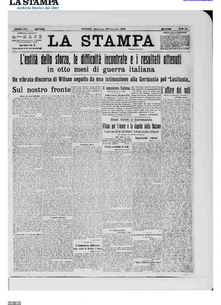 LA PRIMA PAGINA DE LA STAMPA