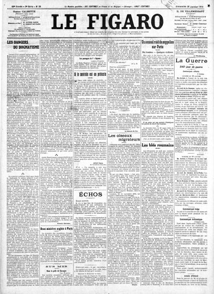 LA PRIMA PAGINA DI LE FIGARO