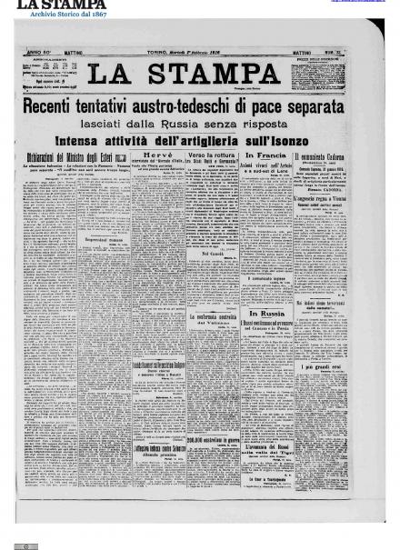 LA PRIMA PAGINA DE LA STAMPA