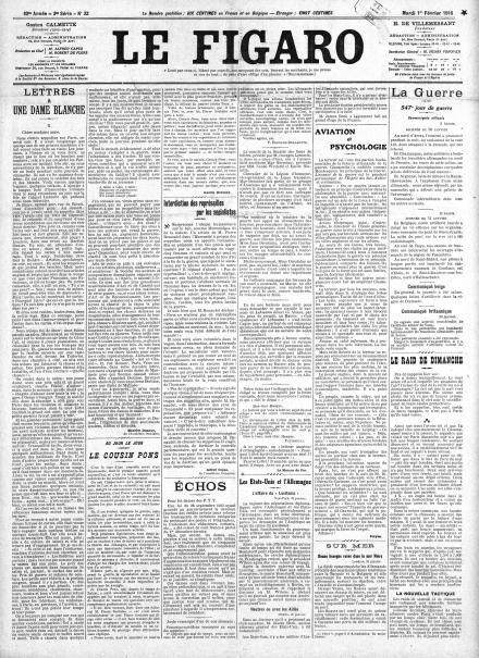 LA PRIMA PAGINA DI LE FIGARO