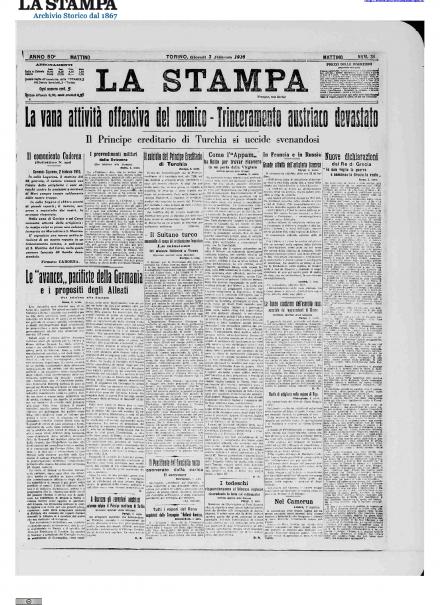 LA PRIMA PAGINA DE LA STAMPA