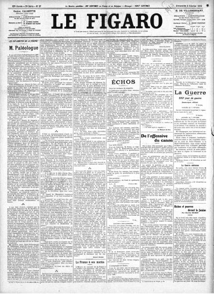 LA PRIMA PAGINA DE LE FIGARO