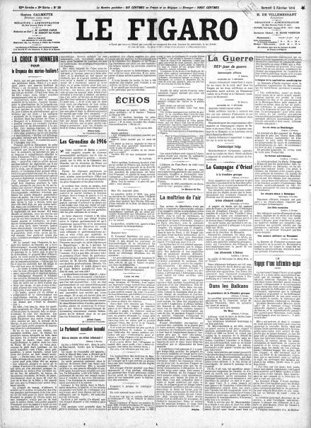 LA PRIMA PAGINA DI LE FIGARO