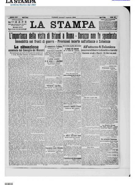 LA PRIMA PAGINA DE LA STAMPA